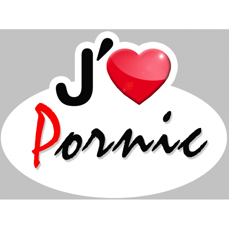 j'aime Pornic - 15x11cm - Sticker/autocollant