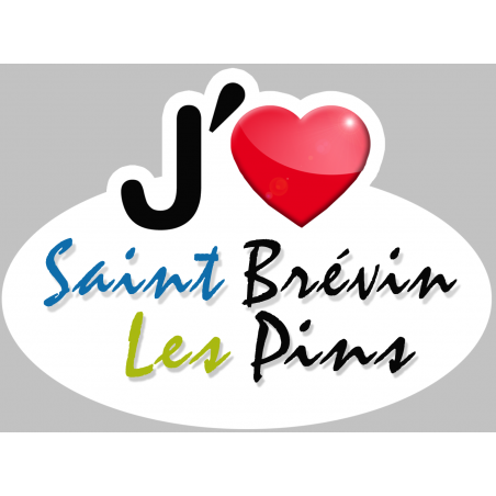 j'aime Saint Brévin les pins - 15x11cm - Sticker/autocollant