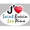 j'aime Saint Brévin les pins - 15x11cm - Sticker/autocollant