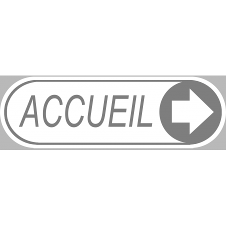 Accueil blanc directionnel droite (29x9cm) - Sticker/autocollant