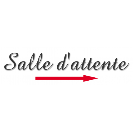 Salle d'attente direction droite 1 (28x8cm) - Sticker/autocollant