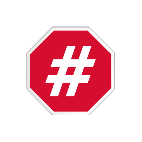 hashtag stop (15x15cm) - Sticker/autocollant