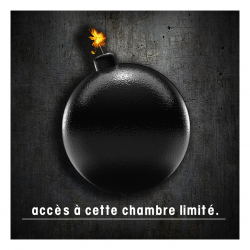 Accès chambre limite BOMBE (15x15cm) - Sticker/autocollant