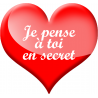 Je pense à toi en secret (20x18.5cm) - Sticker/autocollant