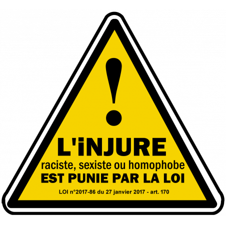 Injure racial sexiste homophobe (15x13.8cm) Sticker/autocollant