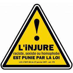 Injure racial sexiste homophobe (10x9cm) Sticker/autocollant