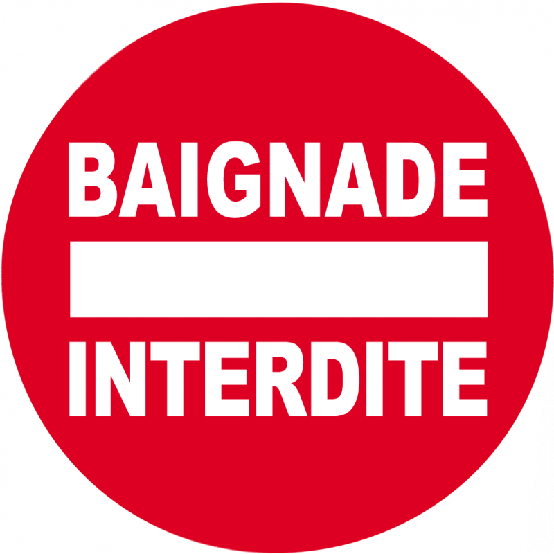 baignade interdite rond (15x15cm) - Sticker/autocollant