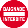 baignade interdite rond (15x15cm) - Sticker/autocollant