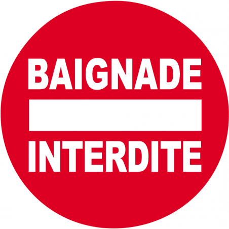 baignade interdite rond (10x10cm) - Sticker/autocollant