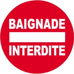 baignade interdite rond (20x20cm) - Sticker/autocollant