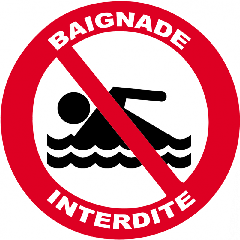 baignade interdite (20x20cm) - Sticker/autocollant