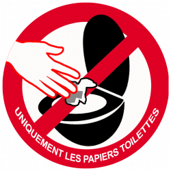 ne rien jeter hors papier toilettes dans les WC - 20cm - Sticker/autocollant