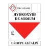 Hydroxyde de sodium (21x14,5cm) - sticker / autocollant