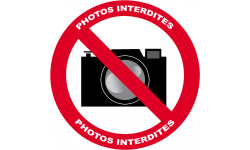 Photos interdites (10cm) - Sticker/autocollant