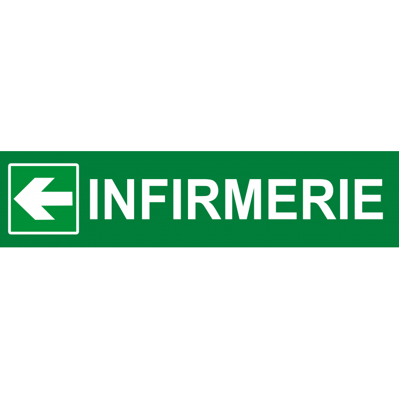 Infirmerie vert flèche gauche (10x2.5cm) - Sticker / autocollant