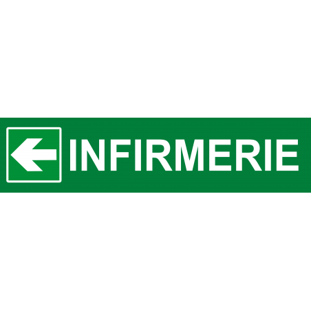 Infirmerie vert flèche gauche (10x2.5cm) - Sticker / autocollant