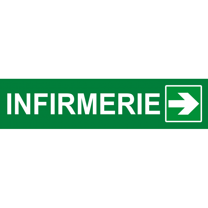 Infirmerie vert droite (29x7cm) - Sticker / autocollant