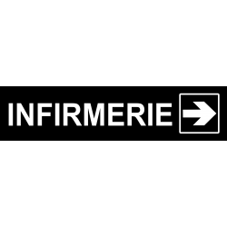 Infirmerie noir flèche droite (10x2.5cm) - Sticker / autocollant