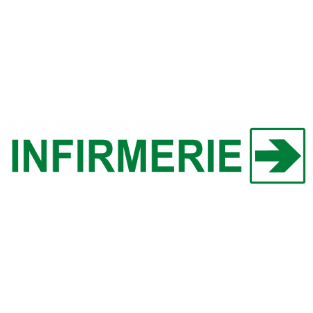 Infirmerie blanc flèche droite (29x7cm) - Sticker / autocollant