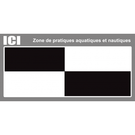 Zone de pratiques aquatiques et nautiques (30X15cm) - Sticker/autocollant