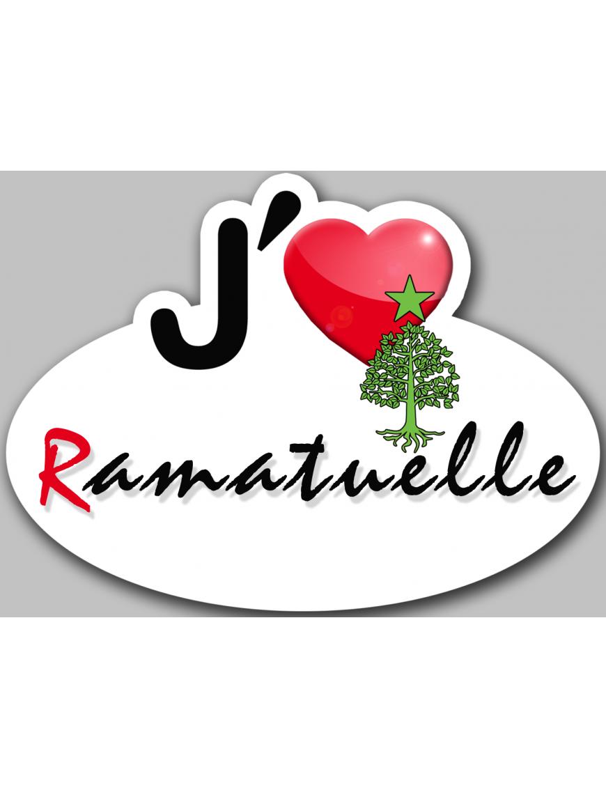 j'aime Ramatuelle (15x11cm) - Sticker/autocollant