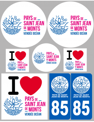 Pays de Saint-Jean-de-Monts (8 autocollants variés) - Sticker/autocollant