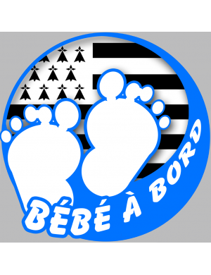 bébé à bord breton garçon (10x10cm) - Sticker/autocollant