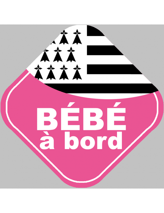 bébé à bord bretonne - 10cm - Sticker/autocollant