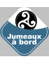 Bébés à bord jumeaux triskel -10cm - Sticker/autocollant