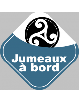 bébés à bord jumeaux triskel (15x15cm) - Sticker/autocollant