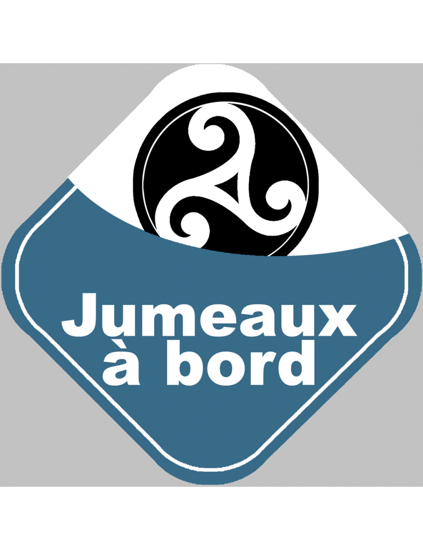 bébés à bord jumeaux triskel (15x15cm) - Sticker/autocollant