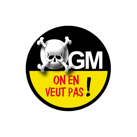 OGM, on en veut pas (5cm) - Sticker/autocollant