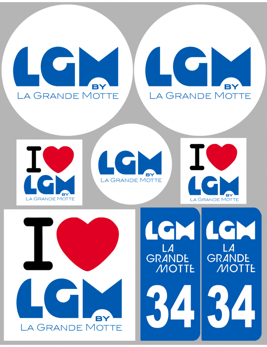 La Grande-Motte (8 autocollants variés) - Sticker/autocollant