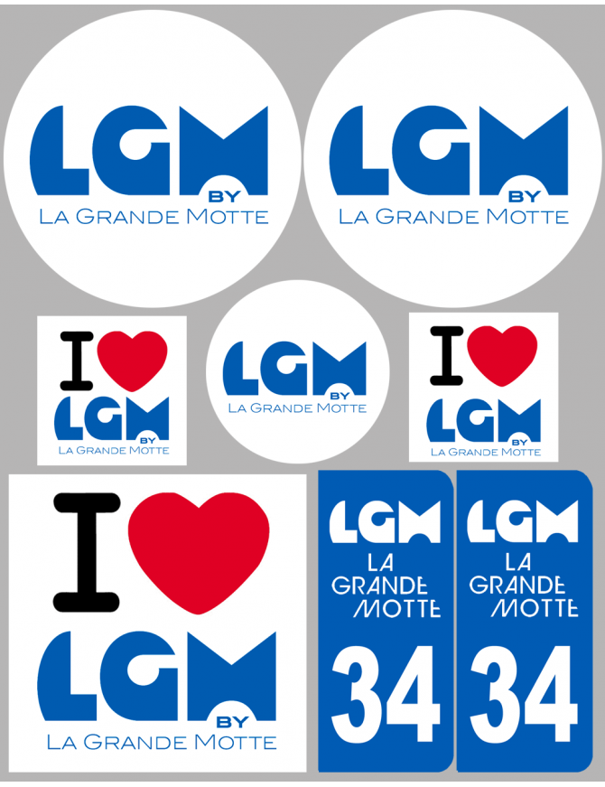 La Grande-Motte (8 autocollants variés) - Sticker/autocollant