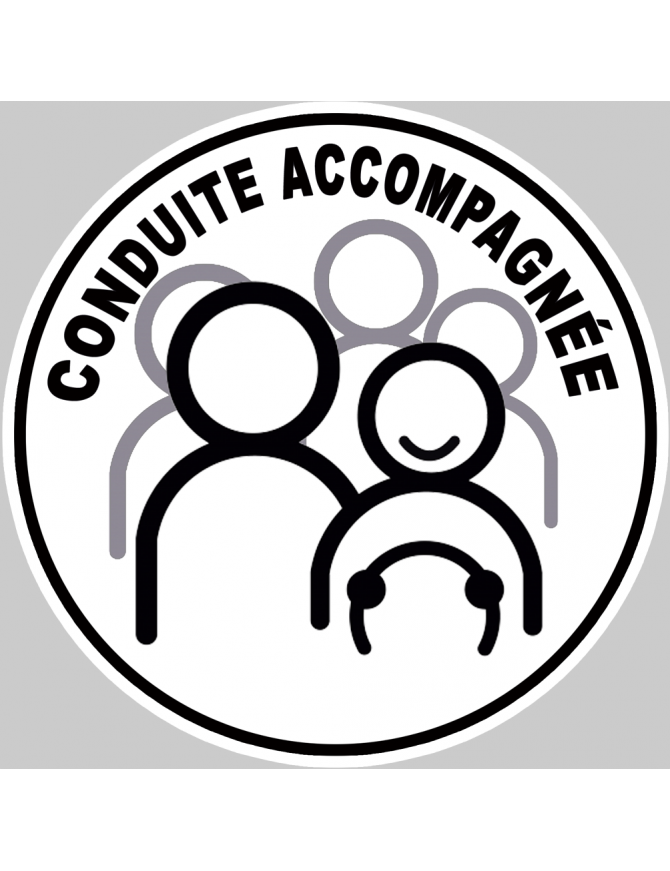 conduite accompagnée du dimanche - 15cm - Sticker/autocollant