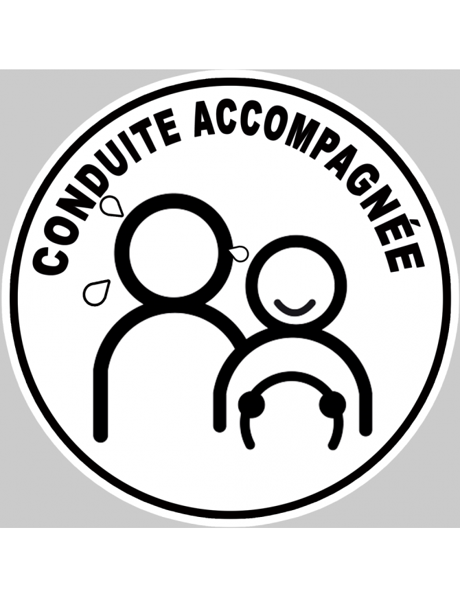 conduite accompagnée sortie de garage - 15cm - Sticker/autocollant