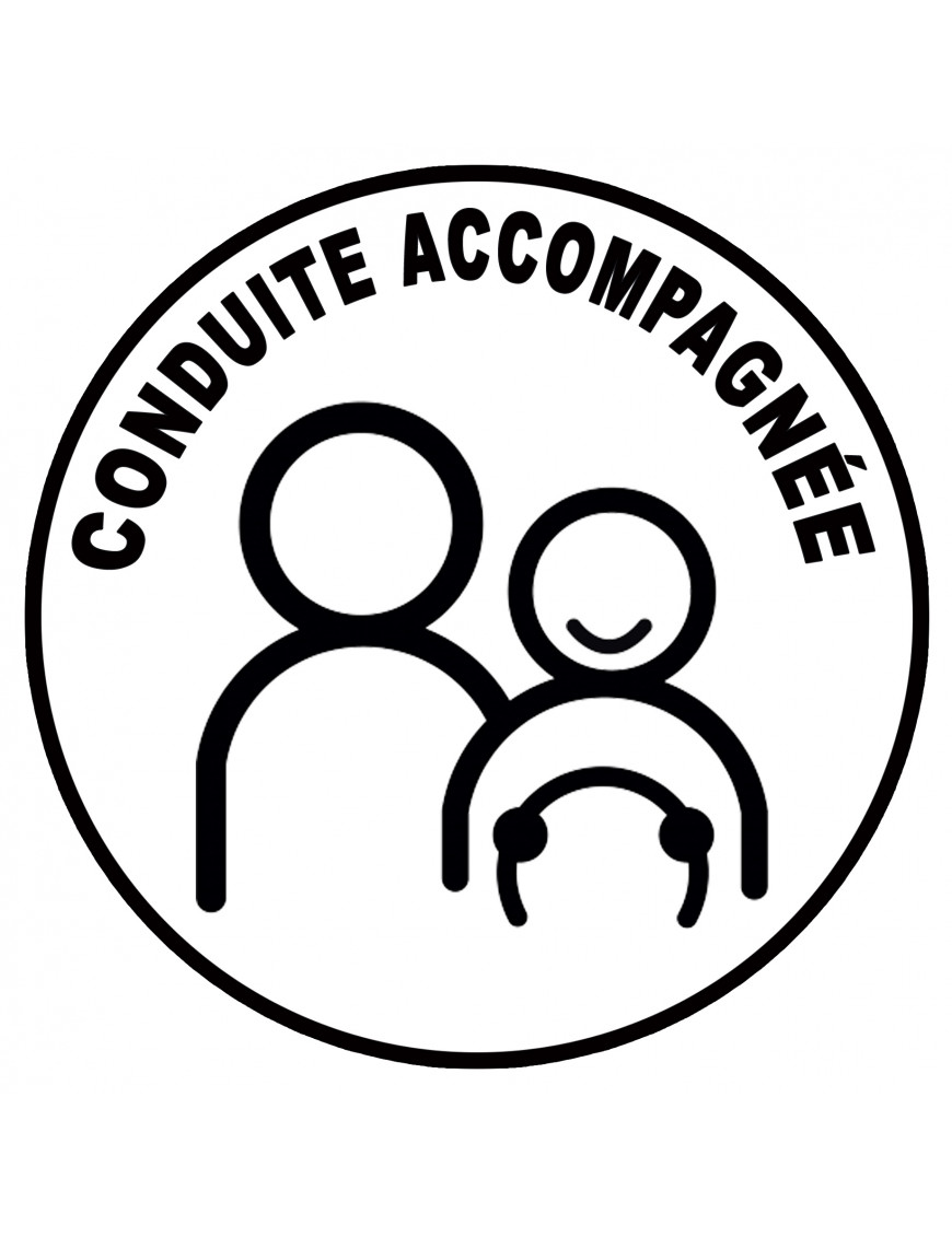 conduite accompagnée classique - 15cm - Sticker/autocollant