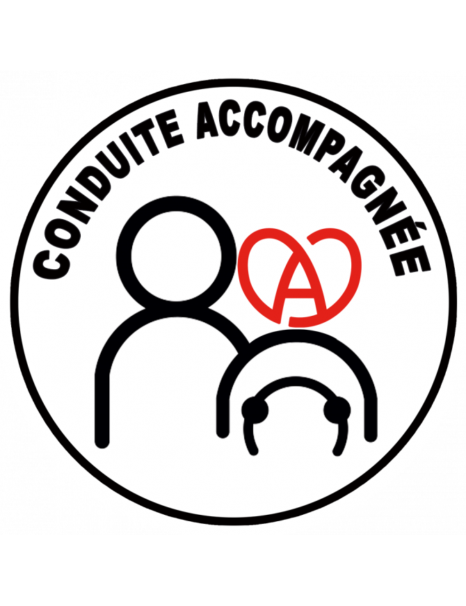 Conduite accompagnée Alsacien-Alsacienne (15cm) - Sticker/autocollant