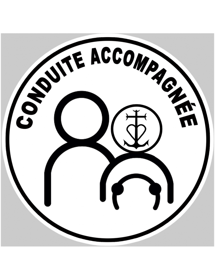 conduite accompagnée Camarguais - 15cm - Sticker/autocollant