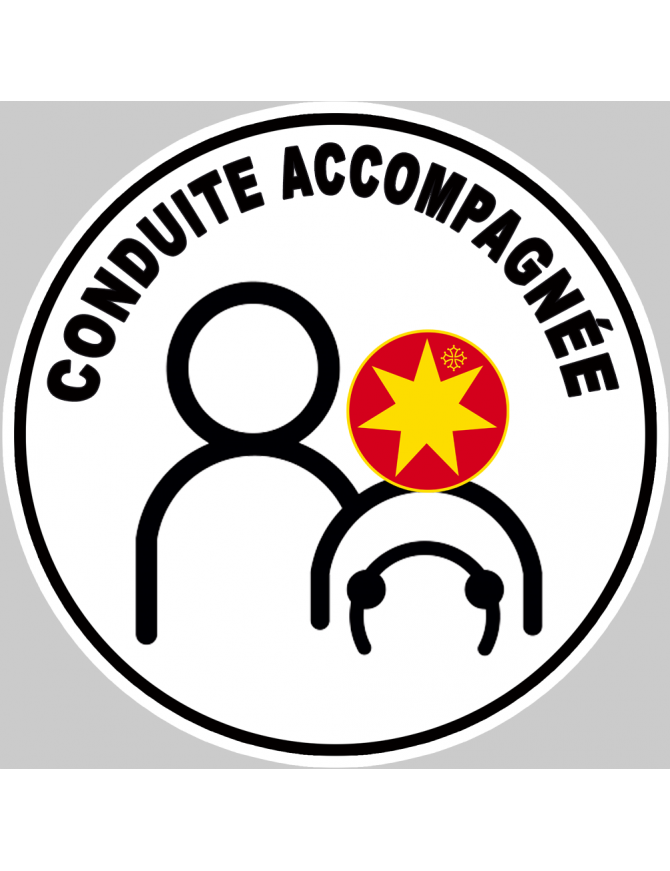 conduite accompagnée Pays d'Oc - 15cm - Sticker/autocollant