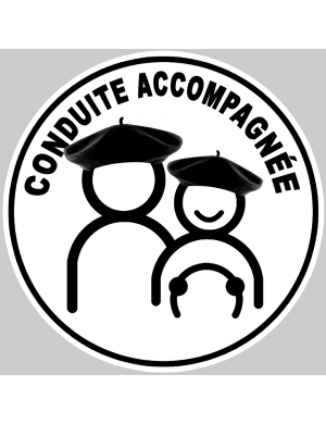 conduite accompagnée Beret Basque - 15cm - Sticker/autocollant