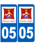 immatriculation 05 Hautes-Alpes - Sticker/autocollant