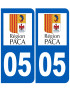 immatriculation 05 PACA - Sticker/autocollant