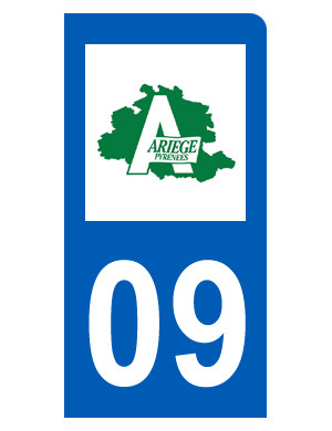 immatriculation motard 09 Ariège (6x3cm) - Sticker/autocollant