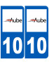 immatriculation 10 Aube - Sticker/autocollant