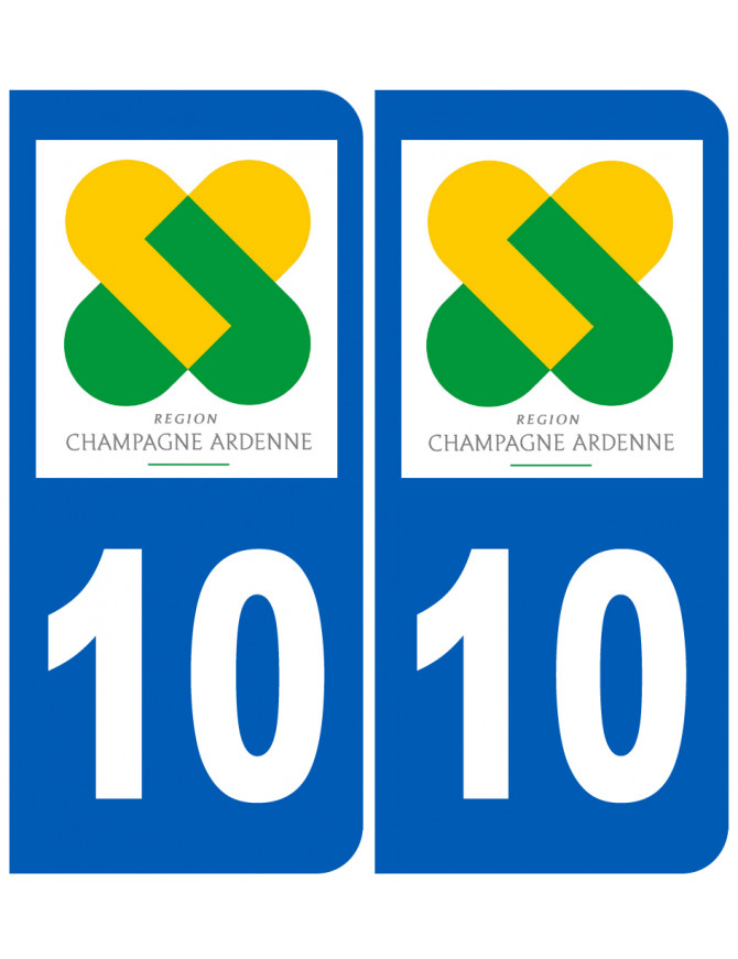 immatriculation 10 Champagne Ardenne - Sticker/autocollant