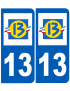 immatriculation 13 Bouches-du-Rhône - Sticker/autocollant