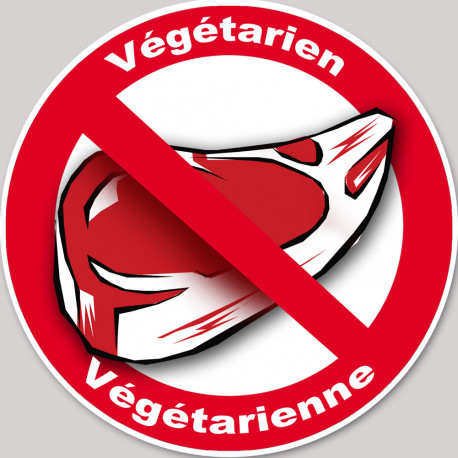 végétarien et végétarienne steack - 10cm - Sticker/autocollant