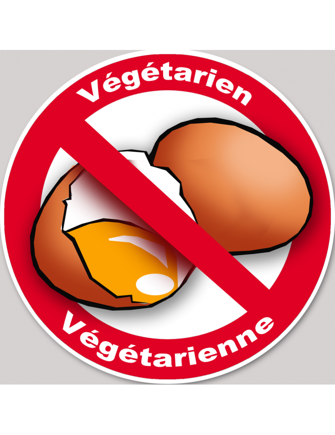 végétarien et végétarienne oeufs - 10cm - Sticker/autocollant