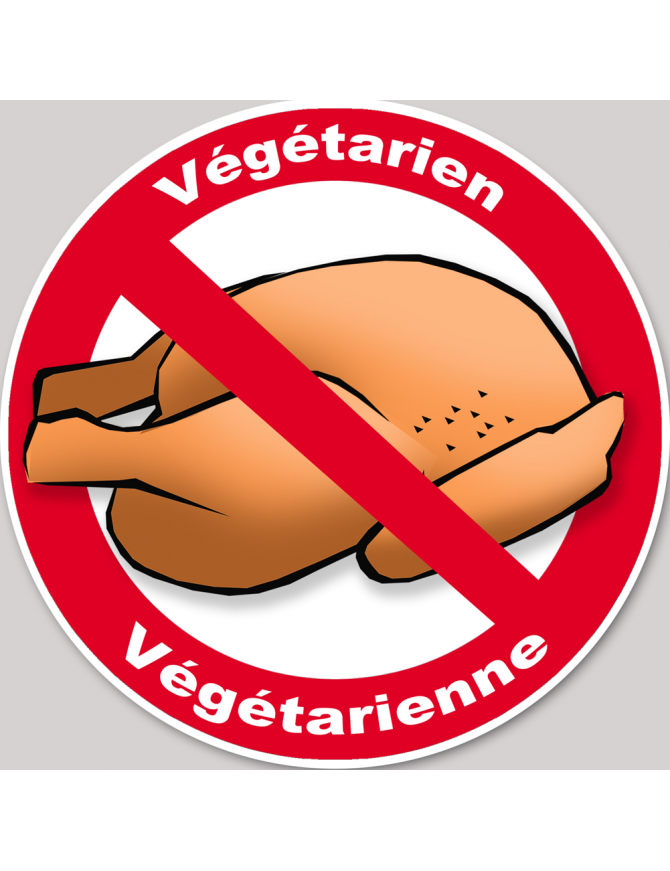 végétarien et végétarienne poulet - 10cm - Sticker/autocollant